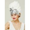 imageBABEYOND Carnival Feather Headpiece Showgirl Pageant Headband Womens 1920s Flapper Headband GoldWhite