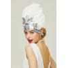 imageBABEYOND Carnival Feather Headpiece Showgirl Pageant Headband Womens 1920s Flapper Headband GoldWhite
