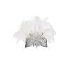 imageBABEYOND Carnival Feather Headpiece Showgirl Pageant Headband Womens 1920s Flapper Headband GoldWhite