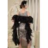 imageBABEYOND Chandelle Boa Vintage Boa  200g 65ft Gatsby Organza Boa 1920s Flapper AccessoriesBlack