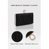 imageBABEYOND Clutch Purses for Women  Evening Bag Glitter Pleated Clutch for Bride Party Prom WeddingYblack