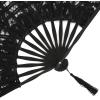 imageBABEYOND Cotton Lace Folding Handheld Fan Embroidered Bridal Hand Fan with Bamboo Staves for Wedding Decoration Dancing PartyBlack2