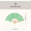 imageBABEYOND Cotton Lace Folding Handheld Fan Embroidered Bridal Hand Fan with Bamboo Staves for Wedding Decoration Dancing PartyGreen
