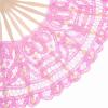 imageBABEYOND Cotton Lace Folding Handheld Fan Embroidered Bridal Hand Fan with Bamboo Staves for Wedding Decoration Dancing PartyPink
