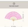 imageBABEYOND Cotton Lace Folding Handheld Fan Embroidered Bridal Hand Fan with Bamboo Staves for Wedding Decoration Dancing PartyPink