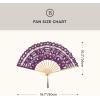 imageBABEYOND Cotton Lace Folding Handheld Fan Embroidered Bridal Hand Fan with Bamboo Staves for Wedding Decoration Dancing PartyPurple