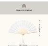 imageBABEYOND Cotton Lace Folding Handheld Fan Embroidered Bridal Hand Fan with Bamboo Staves for Wedding Decoration Dancing PartyWhite