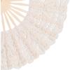 imageBABEYOND Cotton Lace Folding Handheld Fan Embroidered Bridal Hand Fan with Bamboo Staves for Wedding Decoration Dancing Partybeige