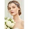 imageBABEYOND Crystal Leaf Wedding Diadem Headband Bridal Bridesmaid Forehead Band Rhinestone Bridal Tiara Crown with Gift BoxSilver