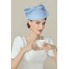 imageBABEYOND Derby Hats for Women  Kentucky Fascinators Tea Party Hats Headband Felt Large Fascinator for WeddingLight Blue