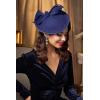 imageBABEYOND Derby Hats for Women  Kentucky Fascinators Tea Party Hats Headband Felt Large Fascinator for WeddingNavy Blue