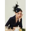 imageBABEYOND Fascinator Hat for Women Tea Party Kentucky Derby Pillbox Headpiece Costume Feathers Carnival Head WearBlack