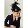 imageBABEYOND Fascinator Hat for Women Tea Party Kentucky Derby Pillbox Headpiece Costume Feathers Carnival Head WearBlack