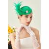 imageBABEYOND Fascinator Hat for Women Tea Party Kentucky Derby Pillbox Headpiece Costume Feathers Carnival Head WearGreen