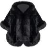 imageBABEYOND Faux Fur Shawl for Women with Collar Scarf Wrap Faux Fur Evening Cape for Winter CoatBlack