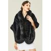 imageBABEYOND Faux Fur Shawl for Women with Collar Scarf Wrap Faux Fur Evening Cape for Winter CoatBlack