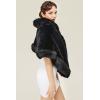 imageBABEYOND Faux Fur Shawl for Women with Collar Scarf Wrap Faux Fur Evening Cape for Winter CoatBlack
