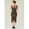 imageBABEYOND Flapper Dresses 1920s Gatsby  Roaring 20s Sequin Beaded Dress Fringe DressBlack Gold