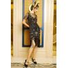 imageBABEYOND Flapper Dresses 1920s Gatsby  Roaring 20s Sequin Beaded Dress Fringe DressBlack Gold