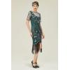 imageBABEYOND Flapper Dresses 1920s Gatsby  Roaring 20s Sequin Beaded Dress Fringe DressGreen Gold