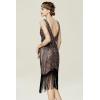 imageBABEYOND Flapper Dresses 1920s V Neck Beaded Fringed Great Gatsby DressBlack Apricot