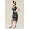 imageBABEYOND Flapper Dresses 1920s V Neck Beaded Fringed Great Gatsby DressBlack Green