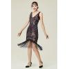 imageBABEYOND Flapper Dresses 1920s V Neck Beaded Fringed Great Gatsby DressWine Red