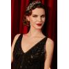imageBABEYOND Flapper Headband 1920s Headpiece  Art Deco Headpiece Rhinestone Hair Accessories Headband for Women PartyGold Black