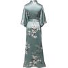 imageBABEYOND Floral Kimono Robe  Satin Silk Wedding 1920s Women Nightgown Sleepwear  53 Inches Long