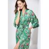 imageBABEYOND Floral Kimono Robe Satin Silky Wedding Robe Lightweight Long Kimono Nightgown SleepwearGreen