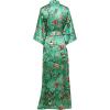 imageBABEYOND Floral Kimono Robe Satin Silky Wedding Robe Lightweight Long Kimono Nightgown SleepwearGreen