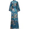 imageBABEYOND Floral Kimono Robe Satin Silky Wedding Robe Lightweight Long Kimono Nightgown SleepwearMalachite Green