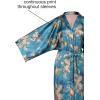 imageBABEYOND Floral Kimono Robe Satin Silky Wedding Robe Lightweight Long Kimono Nightgown SleepwearMalachite Green