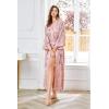 imageBABEYOND Floral Kimono Robe Satin Silky Wedding Robe Lightweight Long Kimono Nightgown SleepwearPlum Blossompink