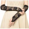 imageBABEYOND Floral Lace Gloves for Wedding Opera Party 1920s Flapper Lace Gloves Stretchy Adult SizeBlack