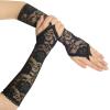 imageBABEYOND Floral Lace Gloves for Wedding Opera Party 1920s Flapper Lace Gloves Stretchy Adult SizeBlack