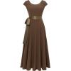 imageBABEYOND Formal Dress for Women  Aline Long Dress with Wide Ribbon Waistband Evening Maxi DressCoffee