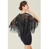 imageBABEYOND Gatsby Shawl Wrap for 1920s Evening Party Night Cape for Women Bridal Sequin CapeletBlack