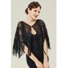 imageBABEYOND Gatsby Shawl Wrap for 1920s Evening Party Night Cape for Women Bridal Sequin CapeletBlack