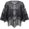 imageBABEYOND Gatsby Shawl Wrap for 1920s Evening Party Night Cape for Women Bridal Sequin CapeletBlack