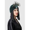 imageBABEYOND Gatsby Turban Hat Vintage 1920s Head Wrap Knit Pleated Turban 20s Cap Dark Green
