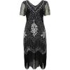 imageBABEYOND Great Gatsby Dresses for Women Plus Size Cocktail Dress 1920s Flapper Costume for WomenBlack Silver
