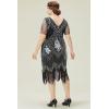 imageBABEYOND Great Gatsby Dresses for Women Plus Size Cocktail Dress 1920s Flapper Costume for WomenBlack Silver