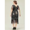 imageBABEYOND Great Gatsby Dresses for Women Plus Size Cocktail Dress 1920s Flapper Costume for WomenBlack and Gold