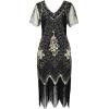 imageBABEYOND Great Gatsby Dresses for Women Plus Size Cocktail Dress 1920s Flapper Costume for WomenBlack and Gold