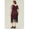 imageBABEYOND Great Gatsby Dresses for Women Plus Size Cocktail Dress 1920s Flapper Costume for WomenRed and Black