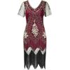imageBABEYOND Great Gatsby Dresses for Women Plus Size Cocktail Dress 1920s Flapper Costume for WomenRed and Gold