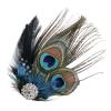 imageBABEYOND Hair Clip Peacock Feather with Rhinestones 1920s Peacock Flapper Fascinator One Size Fits Most Accessories for Women Style 1