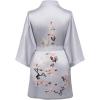 imageBABEYOND Kimono Robe Cover up Short Satin Floral Silky Kimono Blouse Loose Bachelorette Party RobeGray