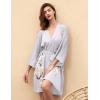 imageBABEYOND Kimono Robe Cover up Short Satin Floral Silky Kimono Blouse Loose Bachelorette Party RobeGray